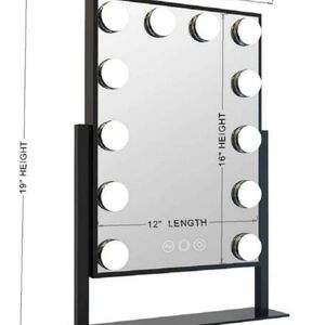 Black Vanity Mirror with Lights